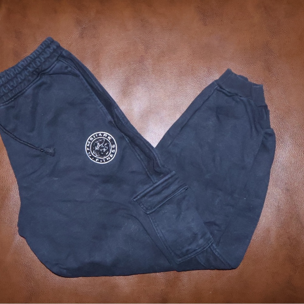 Gymshark Kids Black Joggers with Small Logo Patch